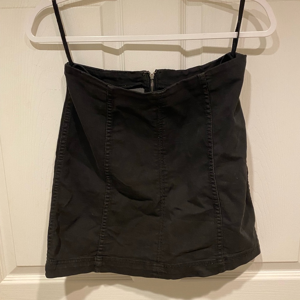 Free People black denim skirt